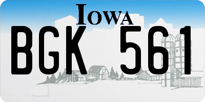 IA license plate BGK561