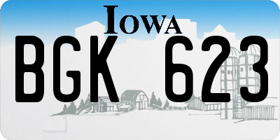 IA license plate BGK623