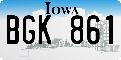 IA license plate BGK861