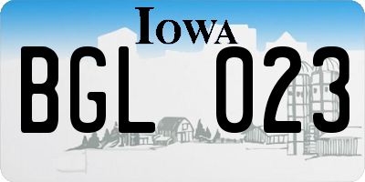 IA license plate BGL023