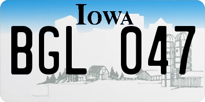 IA license plate BGL047
