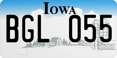 IA license plate BGL055
