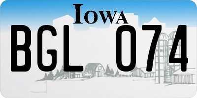 IA license plate BGL074