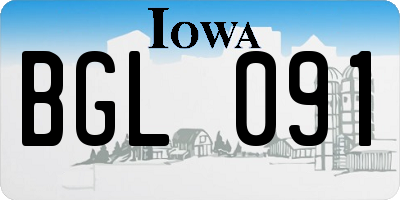 IA license plate BGL091