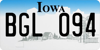 IA license plate BGL094