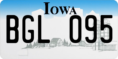 IA license plate BGL095