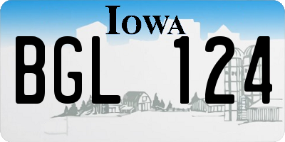 IA license plate BGL124