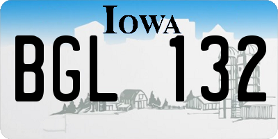 IA license plate BGL132