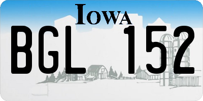 IA license plate BGL152