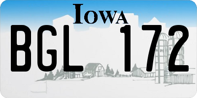 IA license plate BGL172