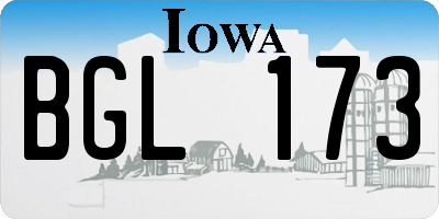 IA license plate BGL173