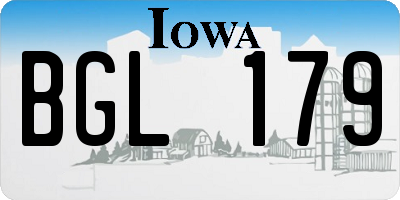 IA license plate BGL179