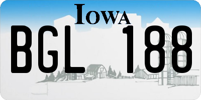 IA license plate BGL188