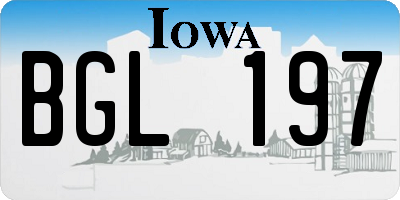 IA license plate BGL197