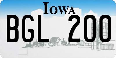 IA license plate BGL200