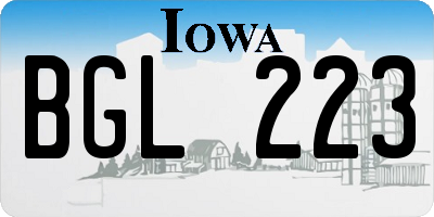 IA license plate BGL223