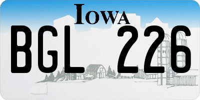 IA license plate BGL226