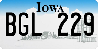 IA license plate BGL229
