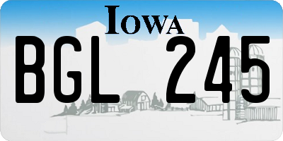 IA license plate BGL245