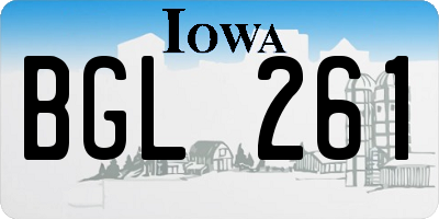 IA license plate BGL261