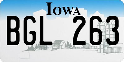 IA license plate BGL263