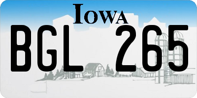 IA license plate BGL265