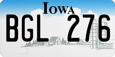 IA license plate BGL276