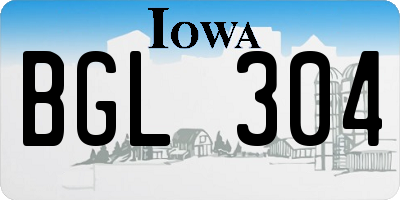 IA license plate BGL304