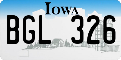 IA license plate BGL326