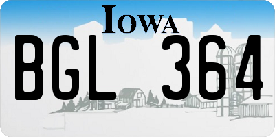 IA license plate BGL364