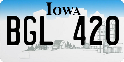 IA license plate BGL420