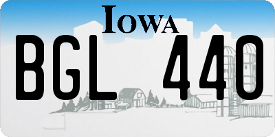 IA license plate BGL440