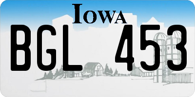 IA license plate BGL453