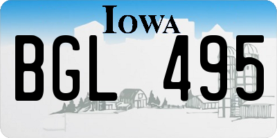 IA license plate BGL495