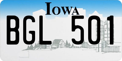 IA license plate BGL501