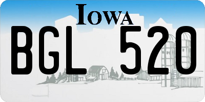 IA license plate BGL520