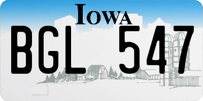 IA license plate BGL547