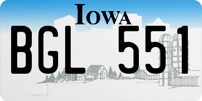 IA license plate BGL551