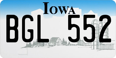 IA license plate BGL552