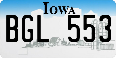 IA license plate BGL553