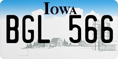 IA license plate BGL566