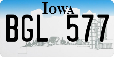 IA license plate BGL577