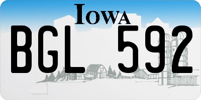 IA license plate BGL592