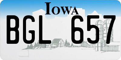 IA license plate BGL657