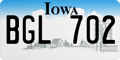 IA license plate BGL702