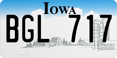 IA license plate BGL717
