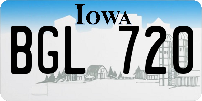 IA license plate BGL720
