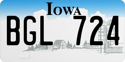 IA license plate BGL724
