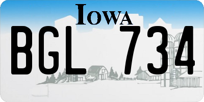 IA license plate BGL734