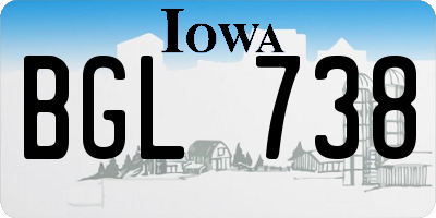 IA license plate BGL738